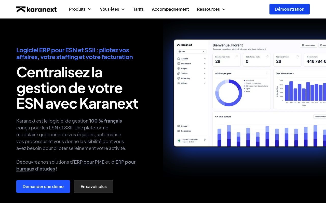 Aperçu du site Karanext