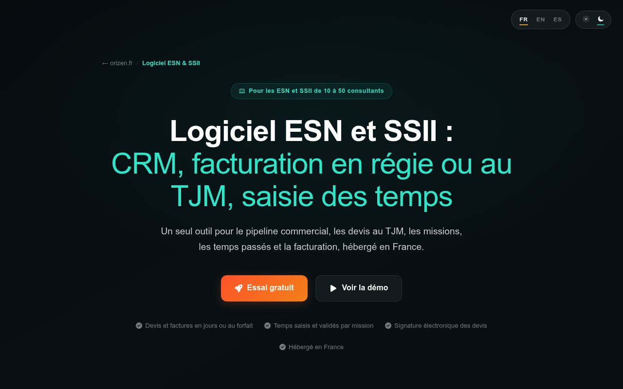 Aperçu du site Orizen